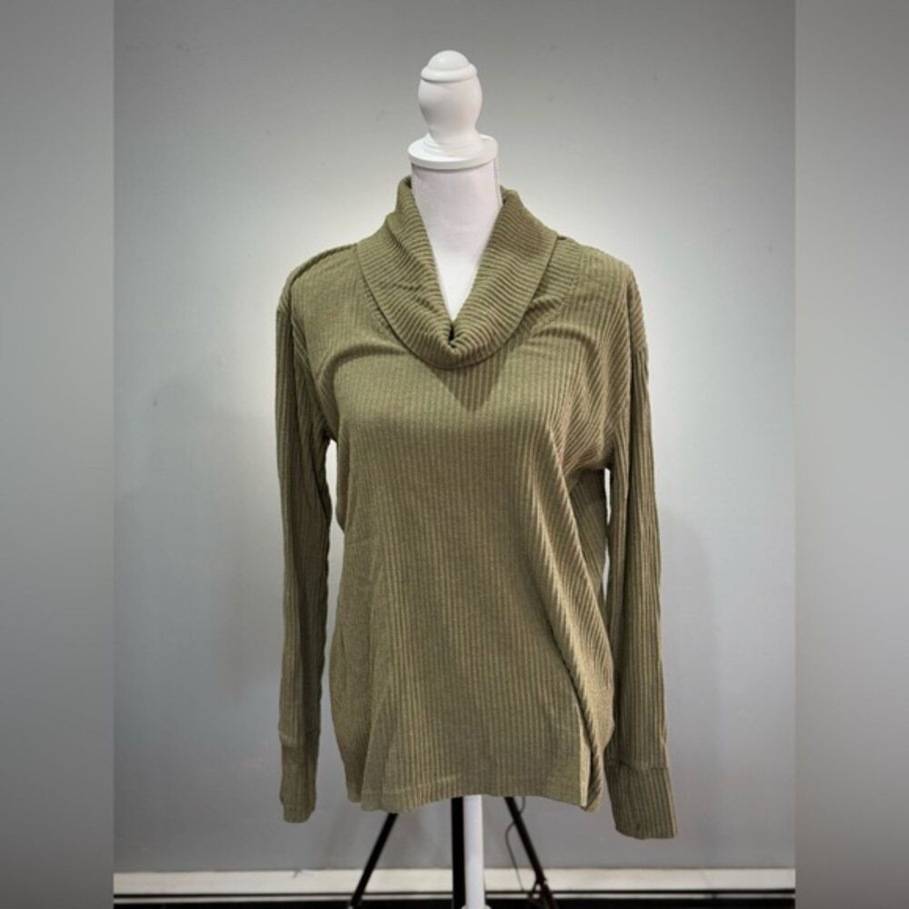 Clearance! Sage Green Jane and Delancey Ribbed Cowl Sweater Size M EUC